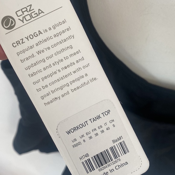 (A8) CRZ YOGA Butterluxe Womens V-Neck Workout Tank Top, Built in Bra, XS, NWT - Picture 7 of 7